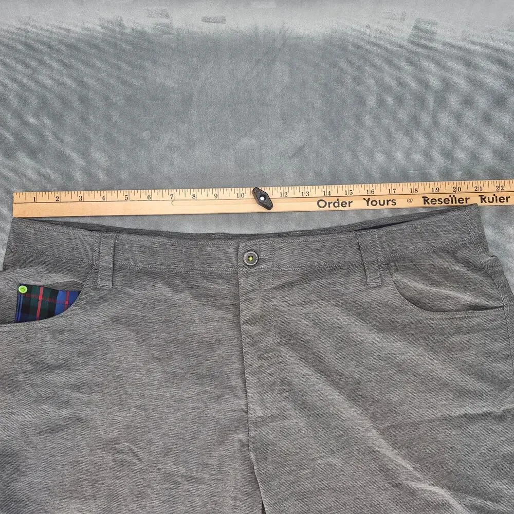 William Murray Mens 40 Straight Fit Stretch Golf Performance Shorts Gray Tartan